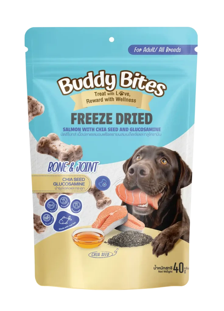 BUDDY BITES FREEZE DRIED SALMON WITH CHIA SEED AND GLUCOSAMINE - Buddybites